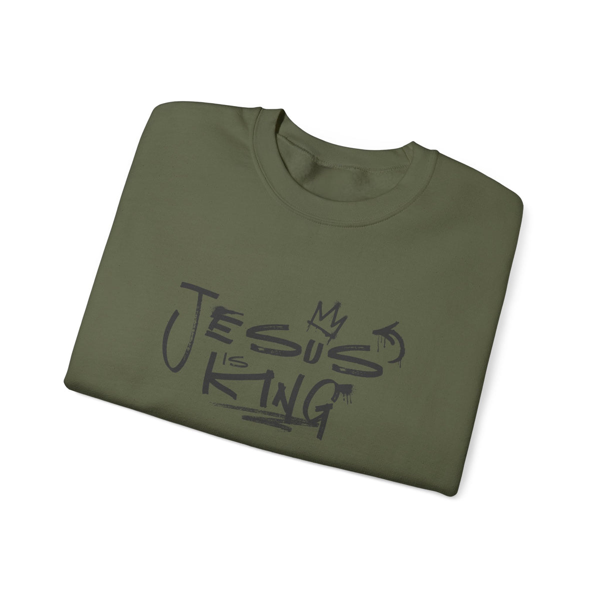Jesus Is King Crewneck Sweatshirt — Faith-Inspired Graphic Pullover