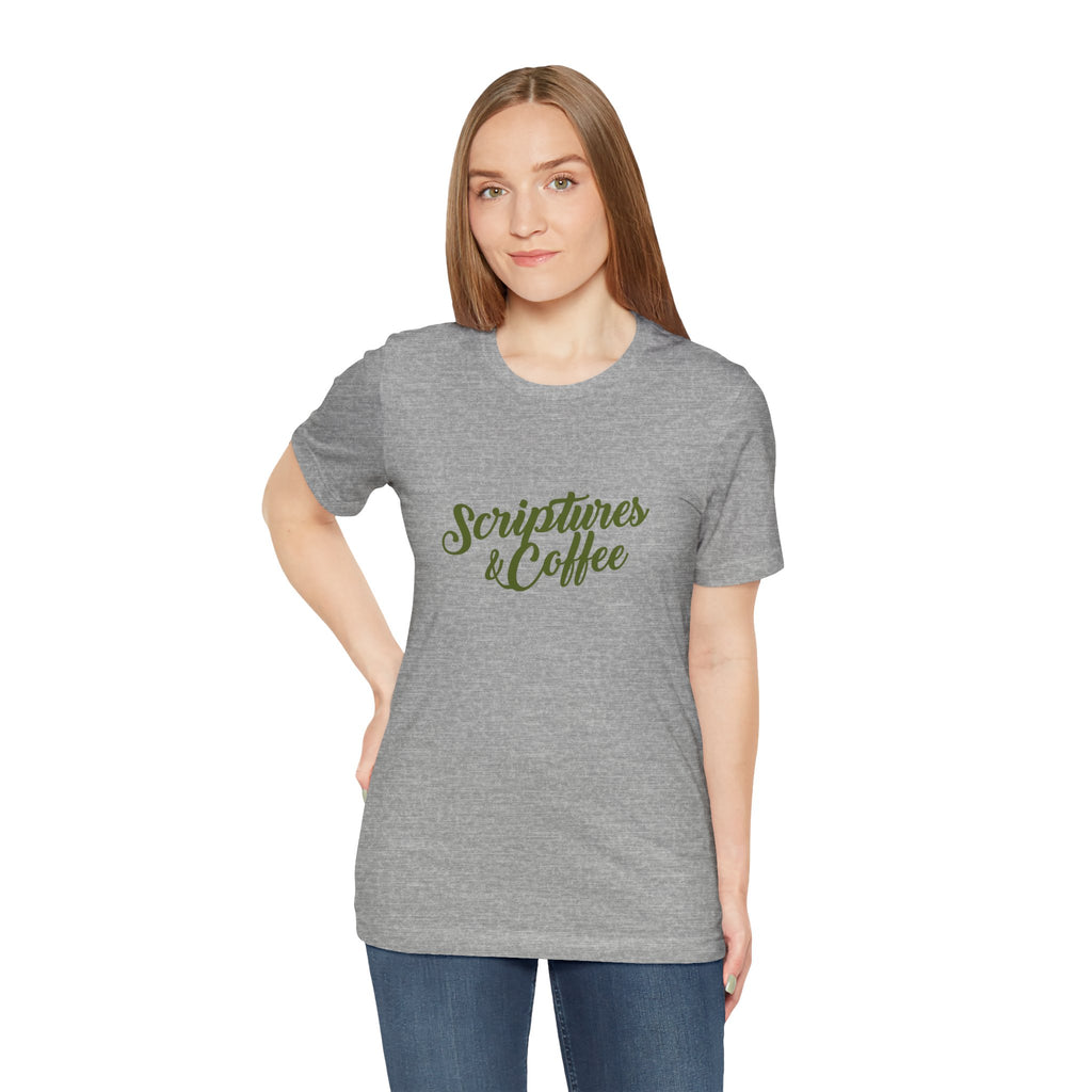Scriptures & Coffee T‑Shirt – Faith & Coffee Graphic Tee