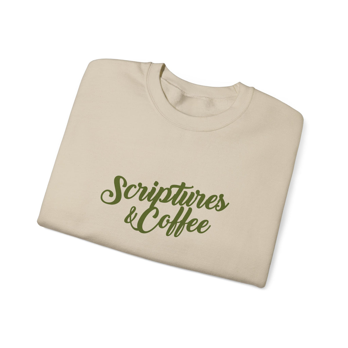 Scriptures & Coffee Crewneck Sweatshirt – Christian Faith & Coffee Graphic Pullover