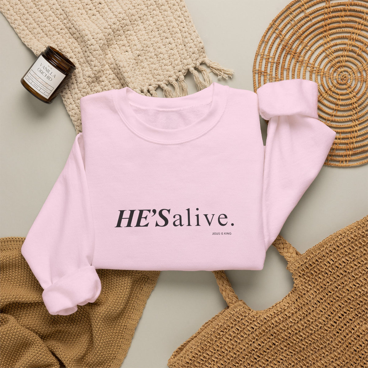 HE’S Alive.Jesus is King - Crewneck Sweatshirt