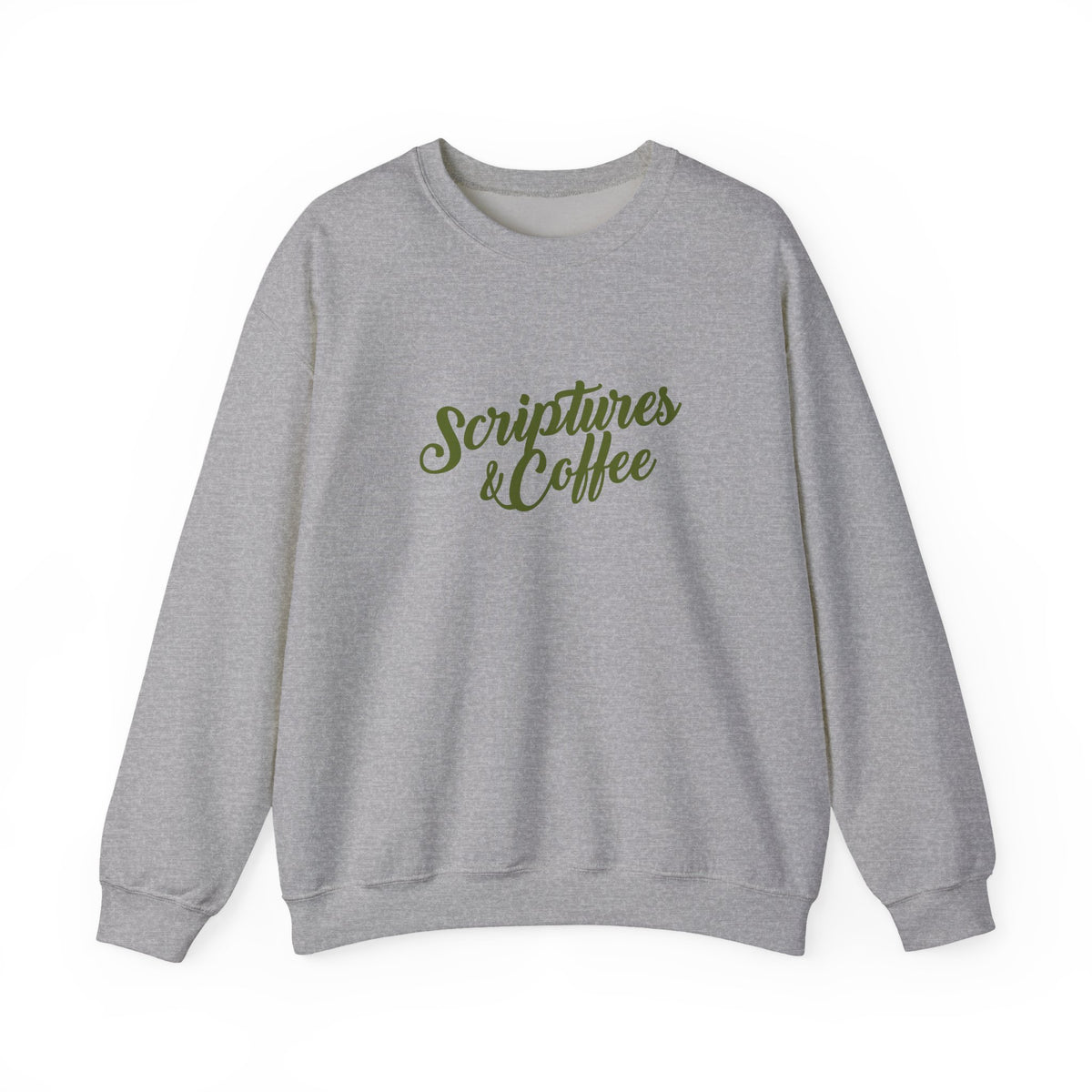 Scriptures & Coffee Crewneck Sweatshirt – Christian Faith & Coffee Graphic Pullover