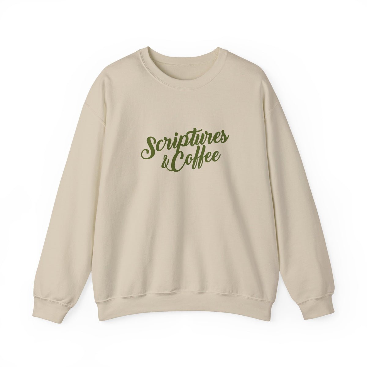 Scriptures & Coffee Crewneck Sweatshirt – Christian Faith & Coffee Graphic Pullover