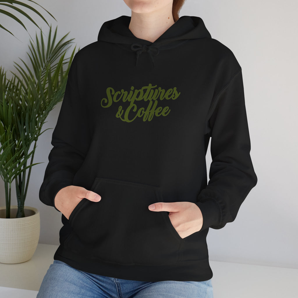 Scriptures & Coffee Hoodie – Christian Faith Graphic Pullover