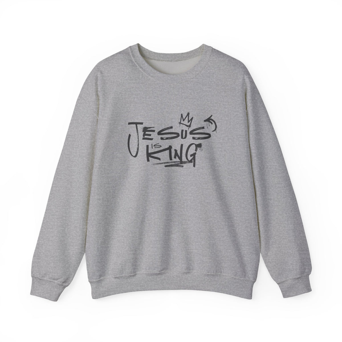 Jesus Is King Crewneck Sweatshirt — Faith-Inspired Graphic Pullover