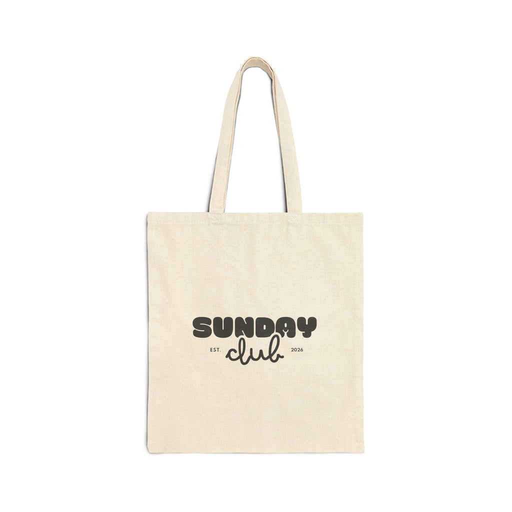 Sunday Club Tote Bag — Cotton Canvas Grocery & Market Tote
