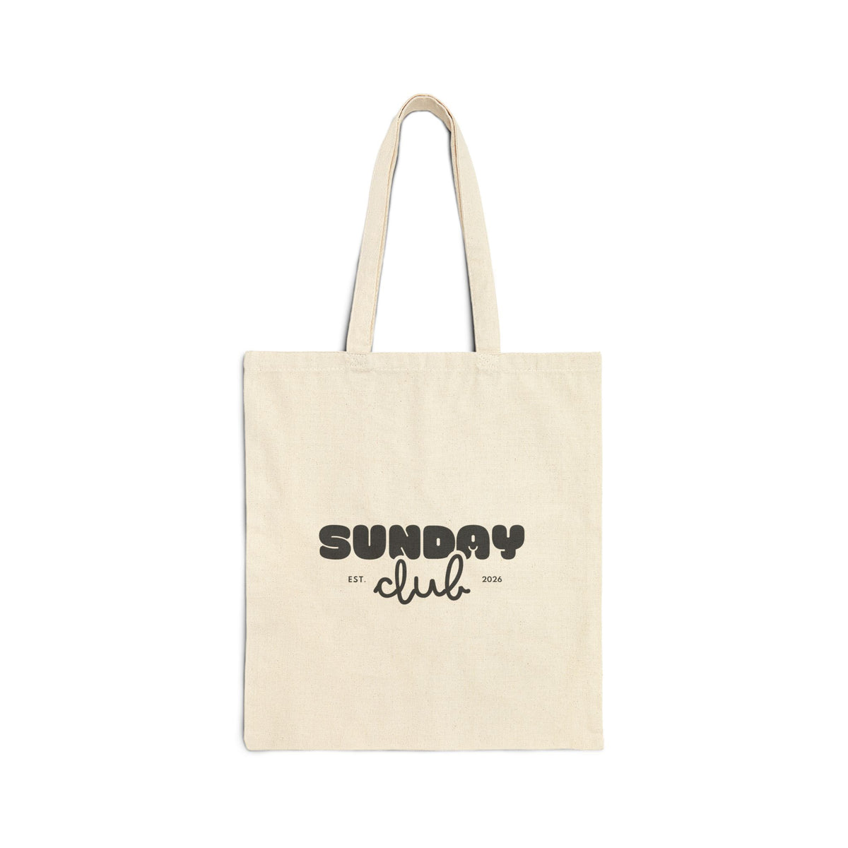 Sunday Club Tote Bag — Cotton Canvas Grocery & Market Tote