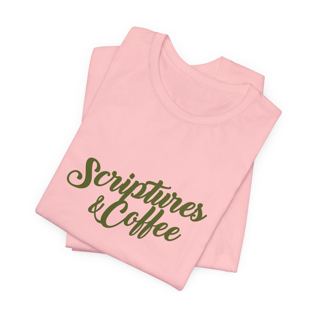 Scriptures & Coffee T‑Shirt – Faith & Coffee Graphic Tee