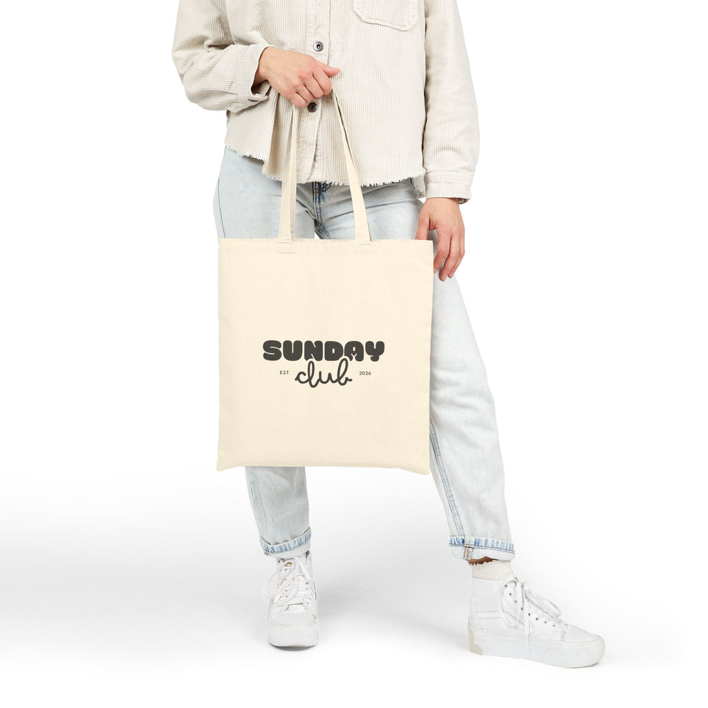 Sunday Club Tote Bag — Cotton Canvas Grocery & Market Tote