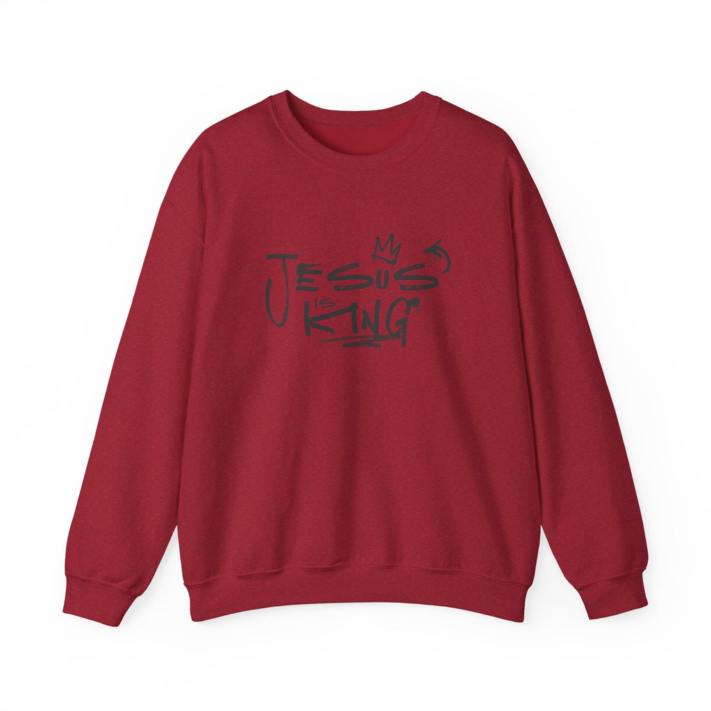 Jesus Is King Crewneck Sweatshirt — Faith-Inspired Graphic Pullover