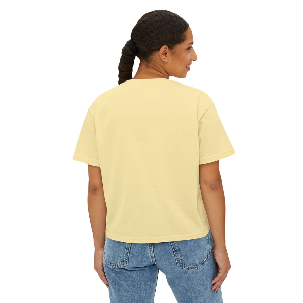 Sunday Club Women’s Boxy Tee — Casual Weekend Graphic Shirt