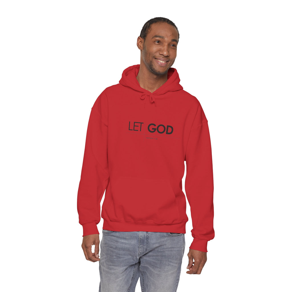 Let God, Matthew 11:28  Hoodie — Minimal Faith Graphic Pullover