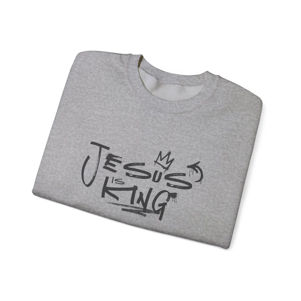Jesus Is King Crewneck Sweatshirt — Faith-Inspired Graphic Pullover
