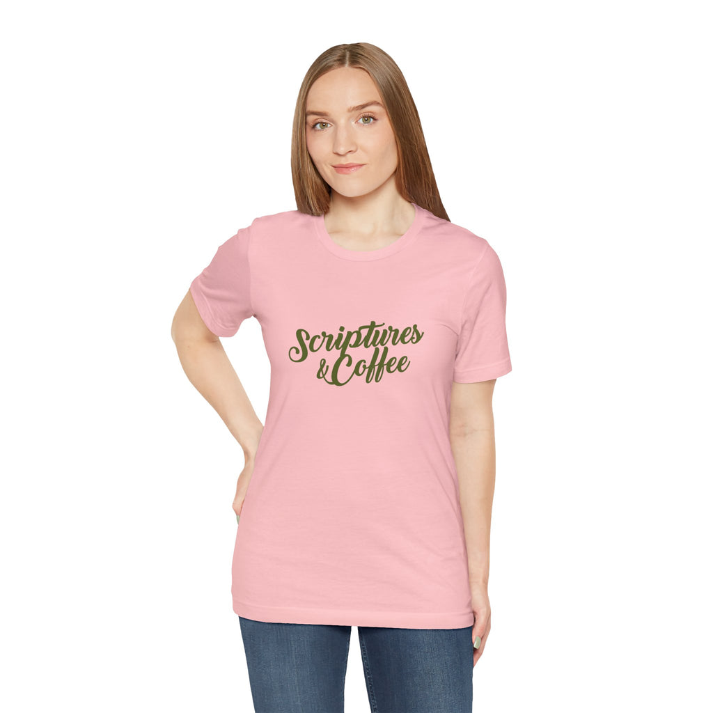 Scriptures & Coffee T‑Shirt – Faith & Coffee Graphic Tee