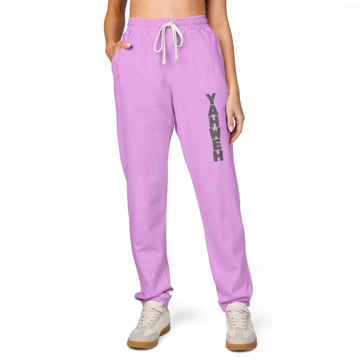 YAHWEH- Vertical Script Sweatpants — Unisex Graphic Joggers