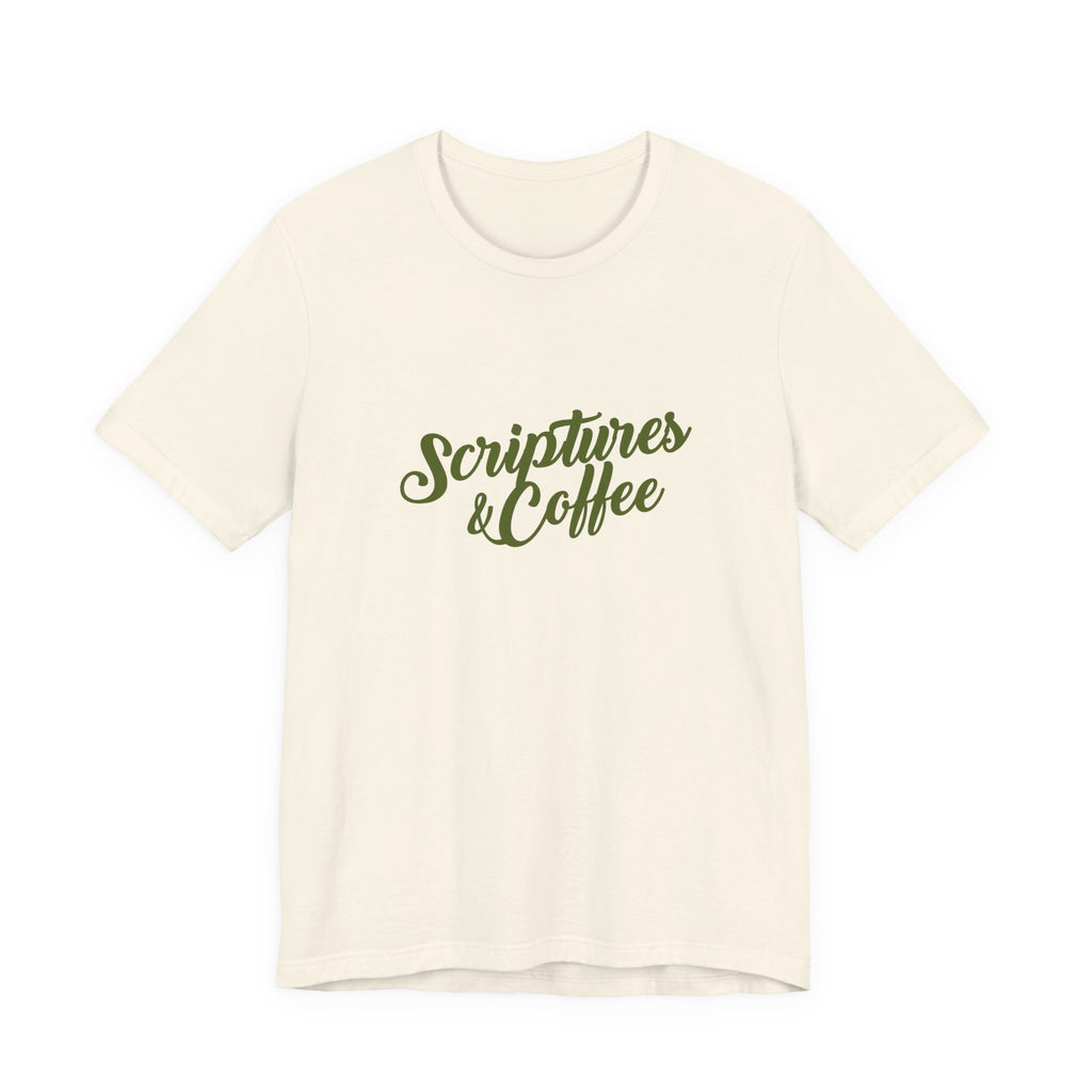 Scriptures & Coffee T‑Shirt – Faith & Coffee Graphic Tee