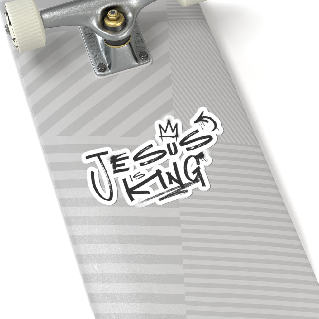 Jesus Is King Sticker — Graffiti Christian Kiss-Cut Decal