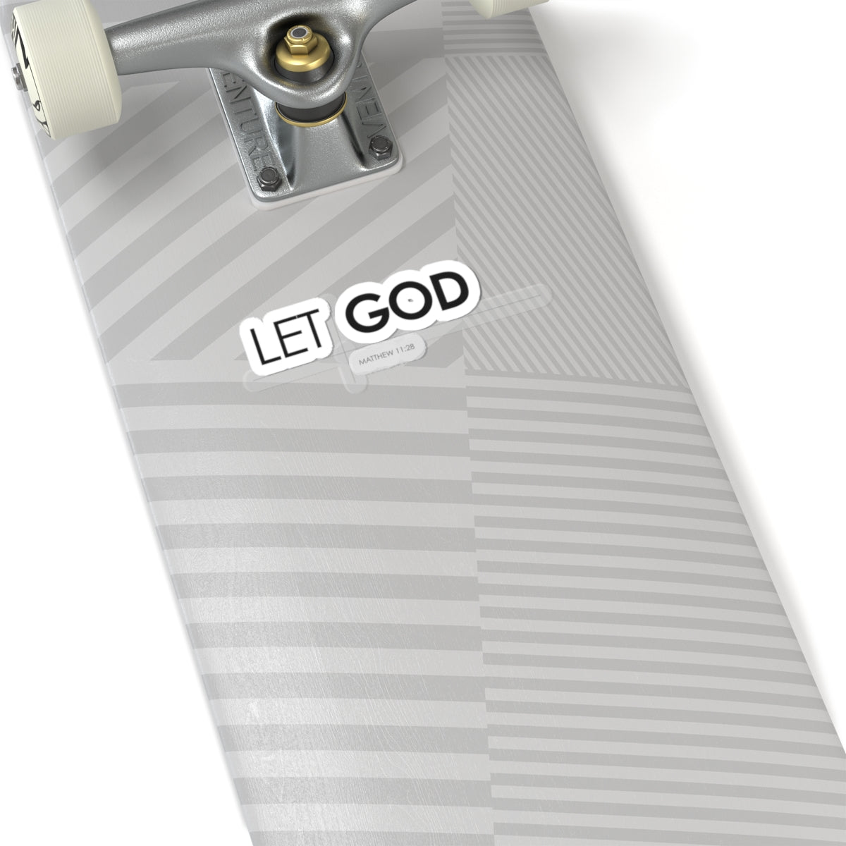 "Let God" Christian Faith Kiss-Cut Sticker — Matthew 11:28 Inspirational Decal