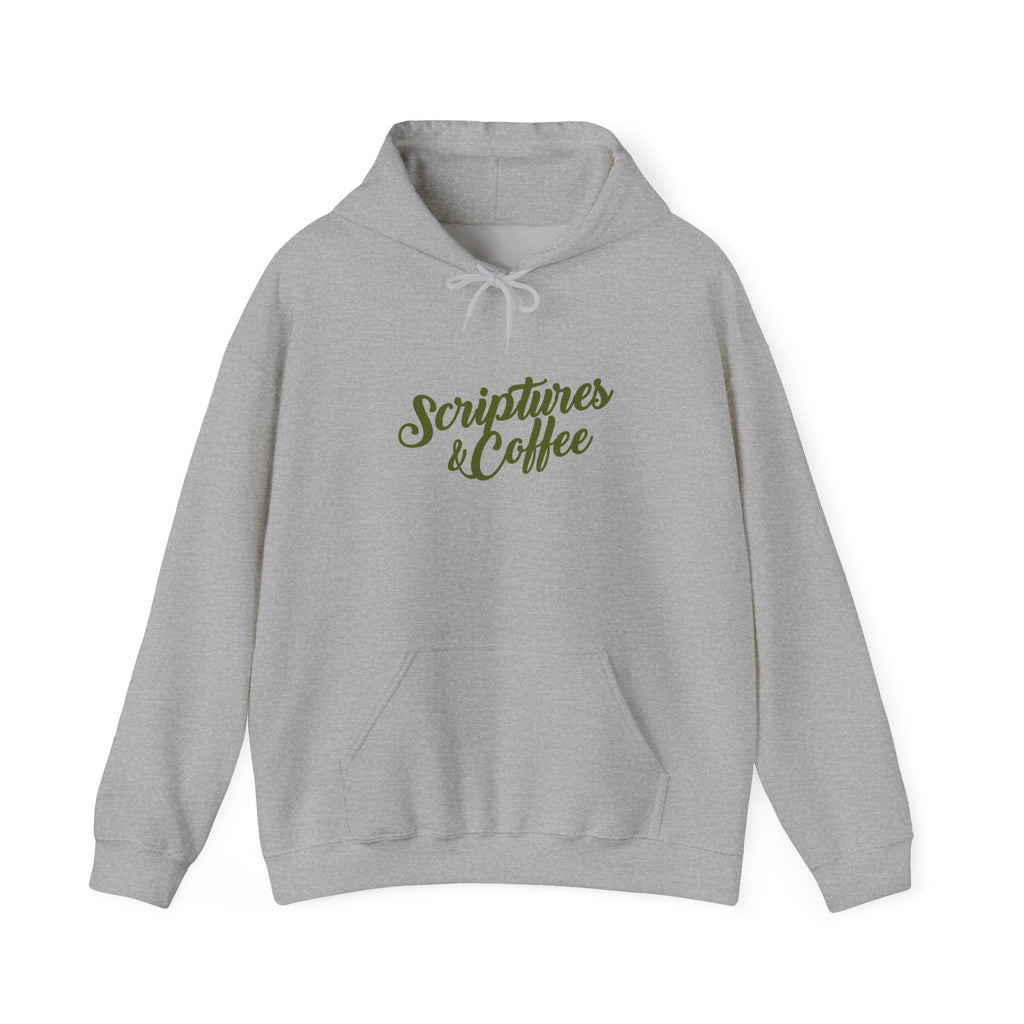 Scriptures & Coffee Hoodie – Christian Faith Graphic Pullover
