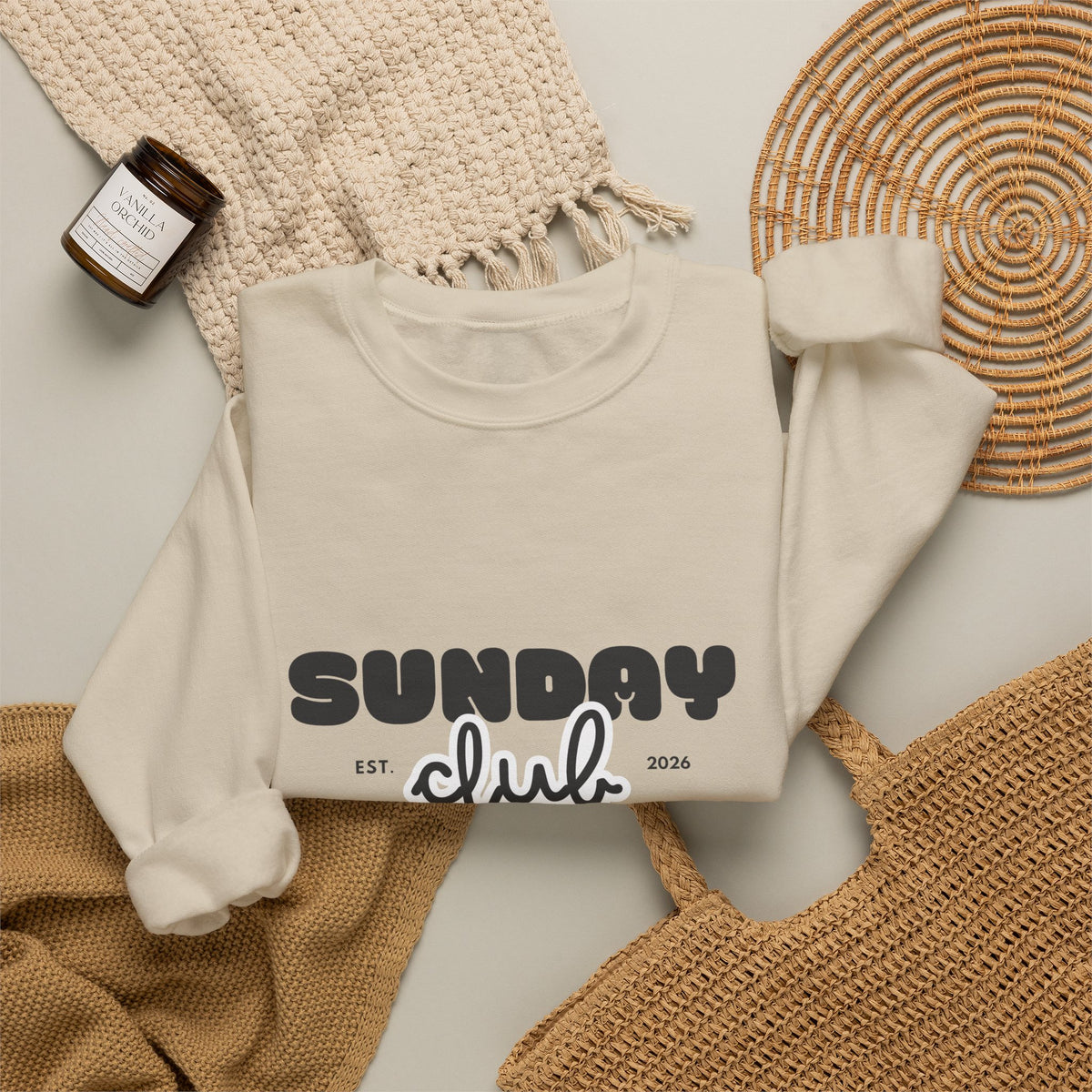 Sunday Club Sweatshirt — Cozy Retro Graphic Crewneck