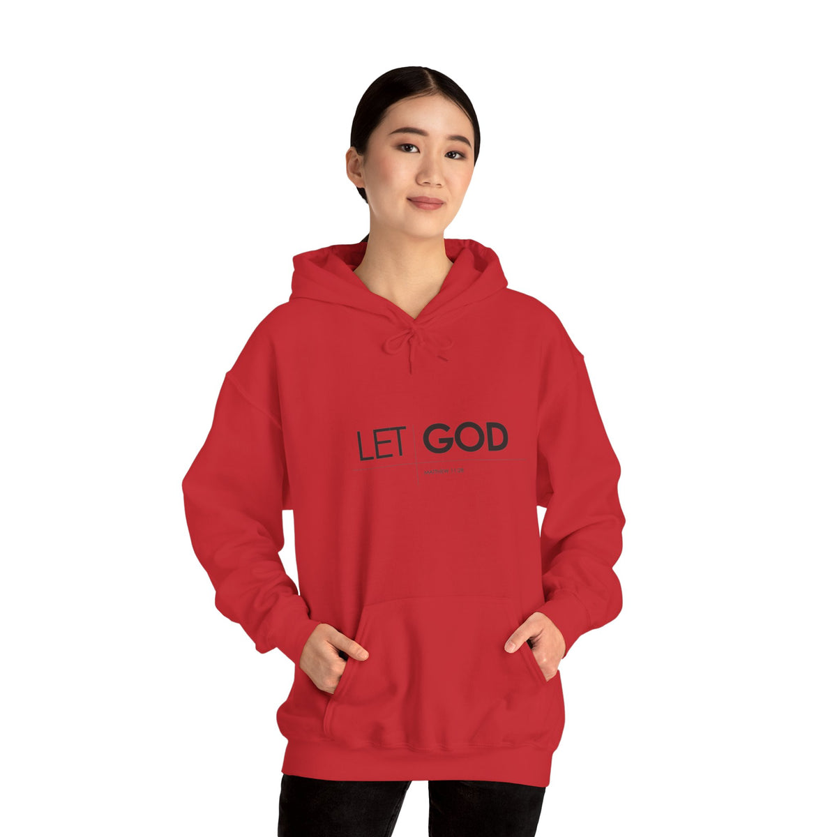 Let God, Matthew 11:28  Hoodie — Minimal Faith Graphic Pullover