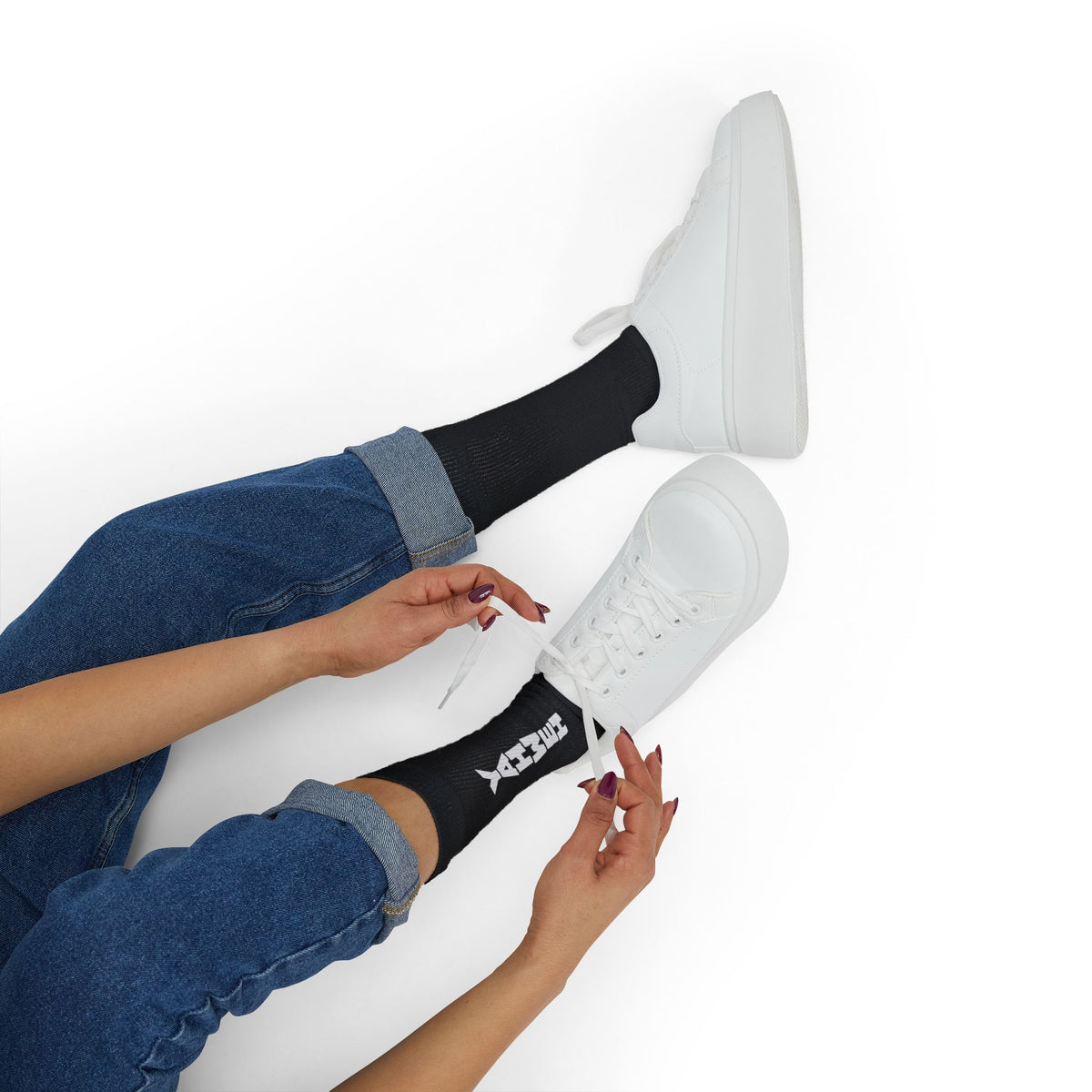YAHWEH Black Socks – Athletic Crew Socks