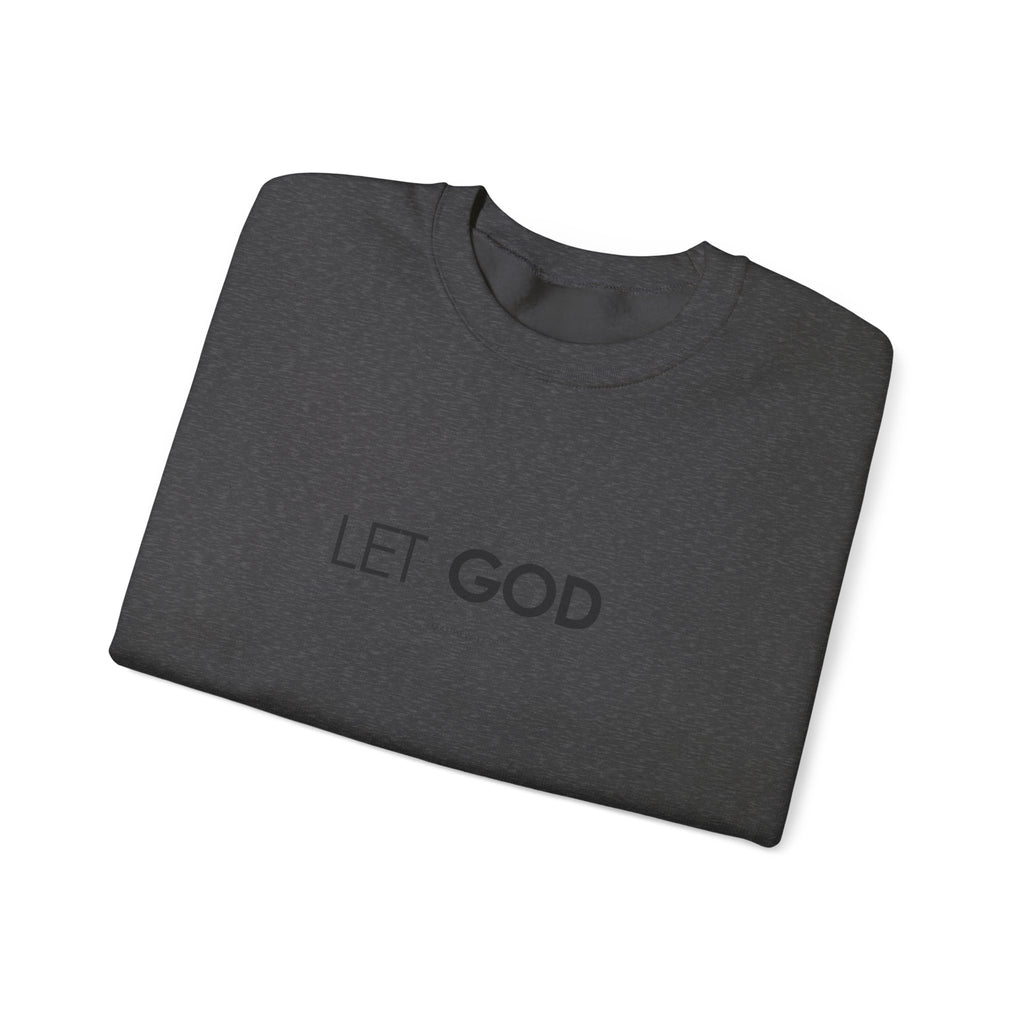 Let God Matthew 11:28 Crewneck Sweatshirt — Minimal Christian Faith Pullover