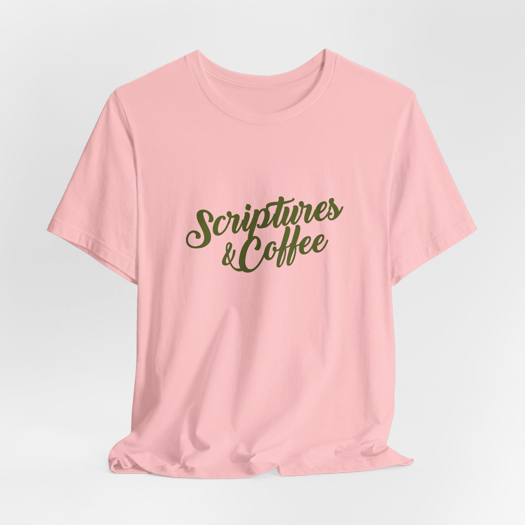 Scriptures & Coffee T‑Shirt – Faith & Coffee Graphic Tee