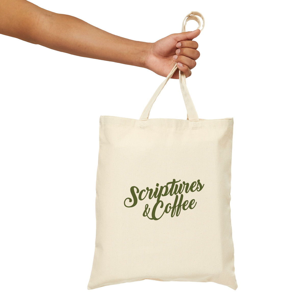 Scripture and Coffee- Cotton Canvas Tote Bag