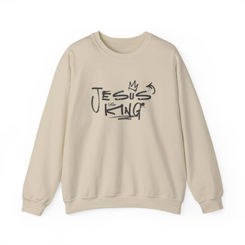 Jesus Is King Crewneck Sweatshirt — Faith-Inspired Graphic Pullover