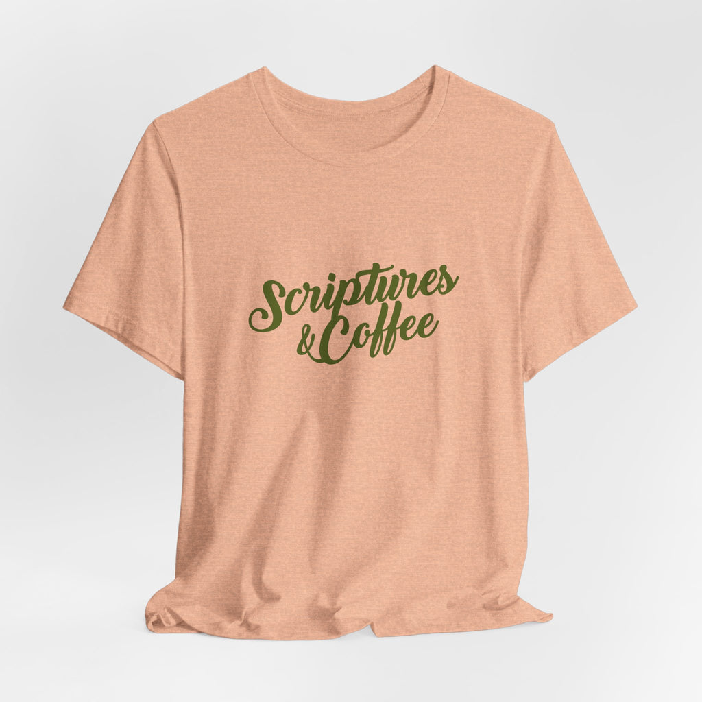 Scriptures & Coffee T‑Shirt – Faith & Coffee Graphic Tee
