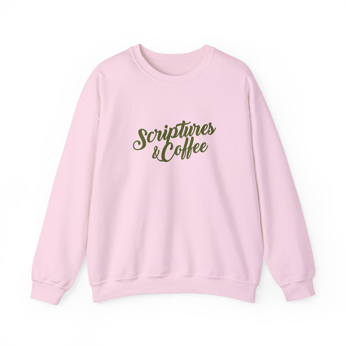 Scriptures & Coffee Crewneck Sweatshirt – Christian Faith & Coffee Graphic Pullover