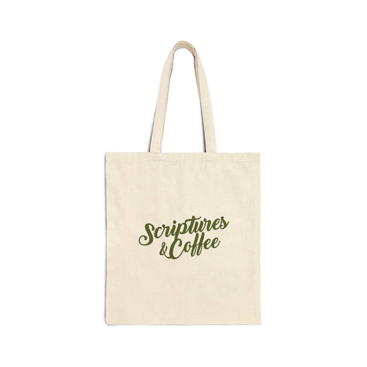 Scripture and Coffee- Cotton Canvas Tote Bag