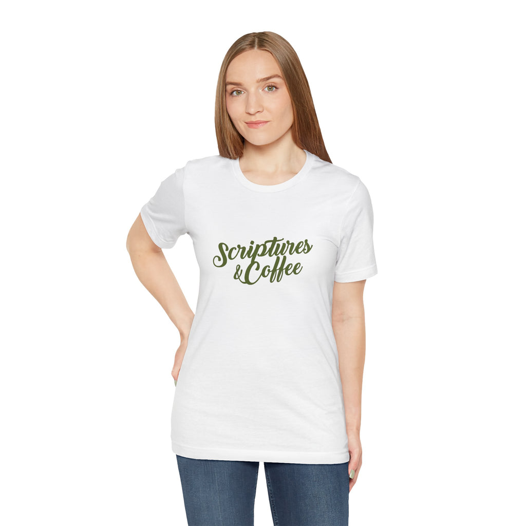 Scriptures & Coffee T‑Shirt – Faith & Coffee Graphic Tee