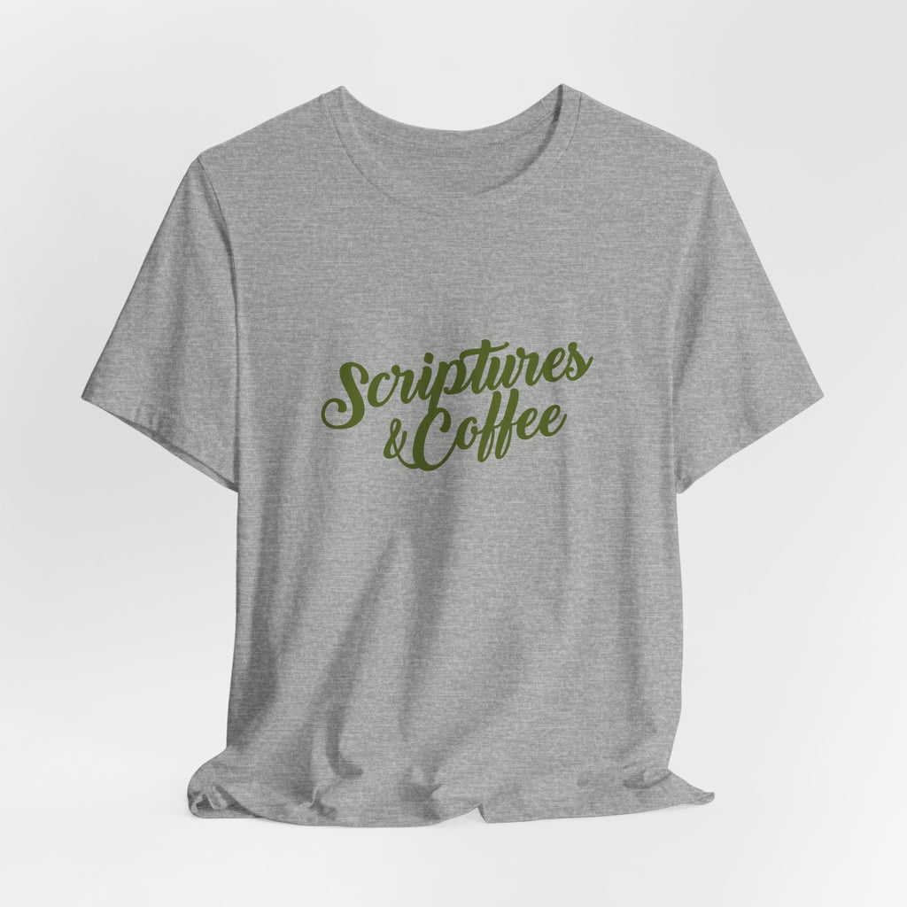 Scriptures & Coffee T‑Shirt – Faith & Coffee Graphic Tee