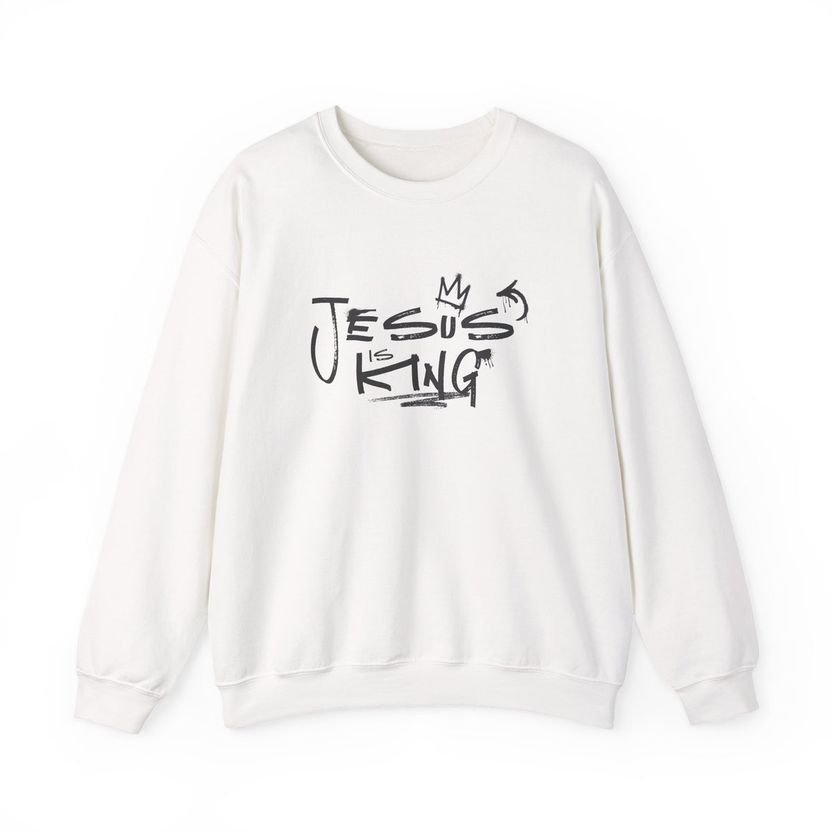 Jesus Is King Crewneck Sweatshirt — Faith-Inspired Graphic Pullover