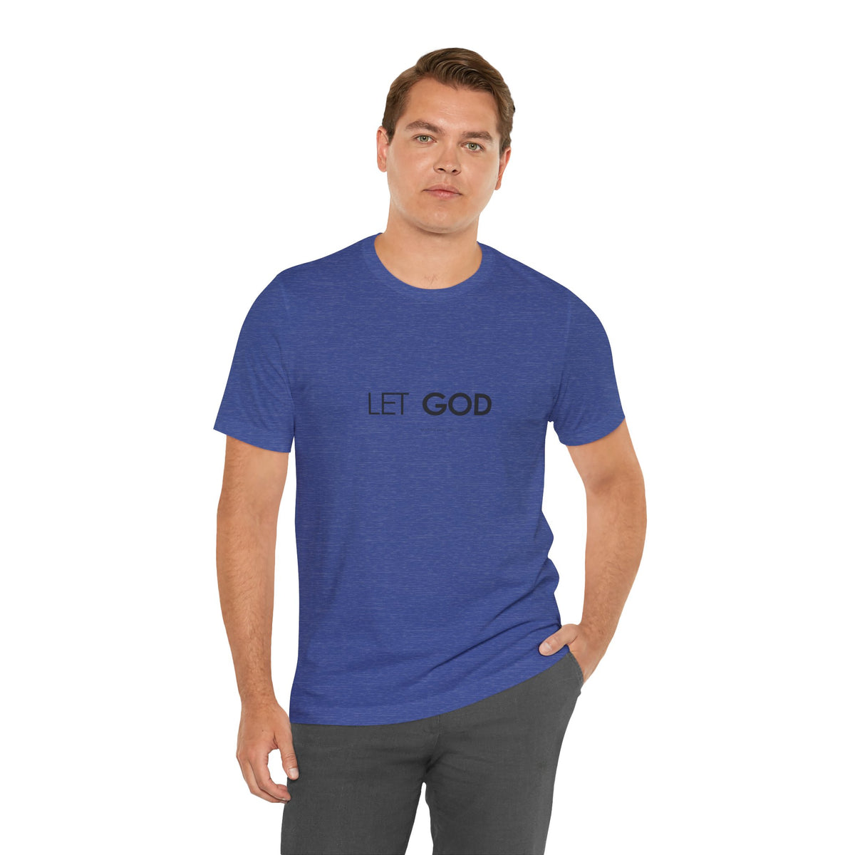 Let God, Matthew 11:28 T-Shirt — Minimal Christian Faith Tee