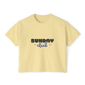 Sunday Club Women’s Boxy Tee — Casual Weekend Graphic Shirt