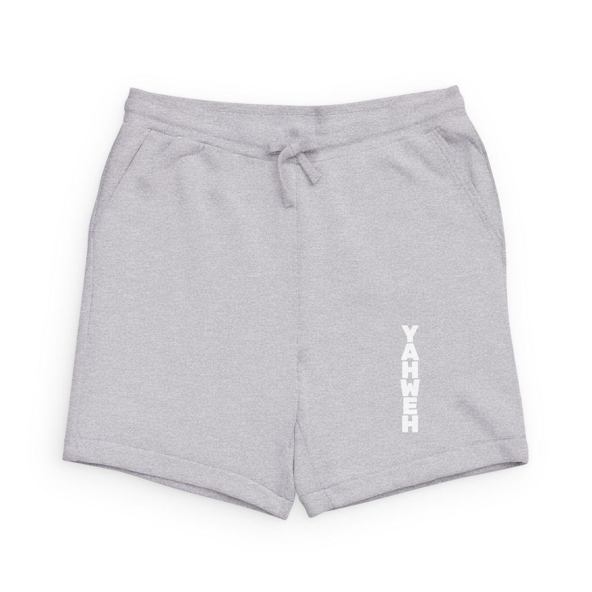Yahweh Vertical Sweat Shorts — Christian Faith Black Fleece Shorts