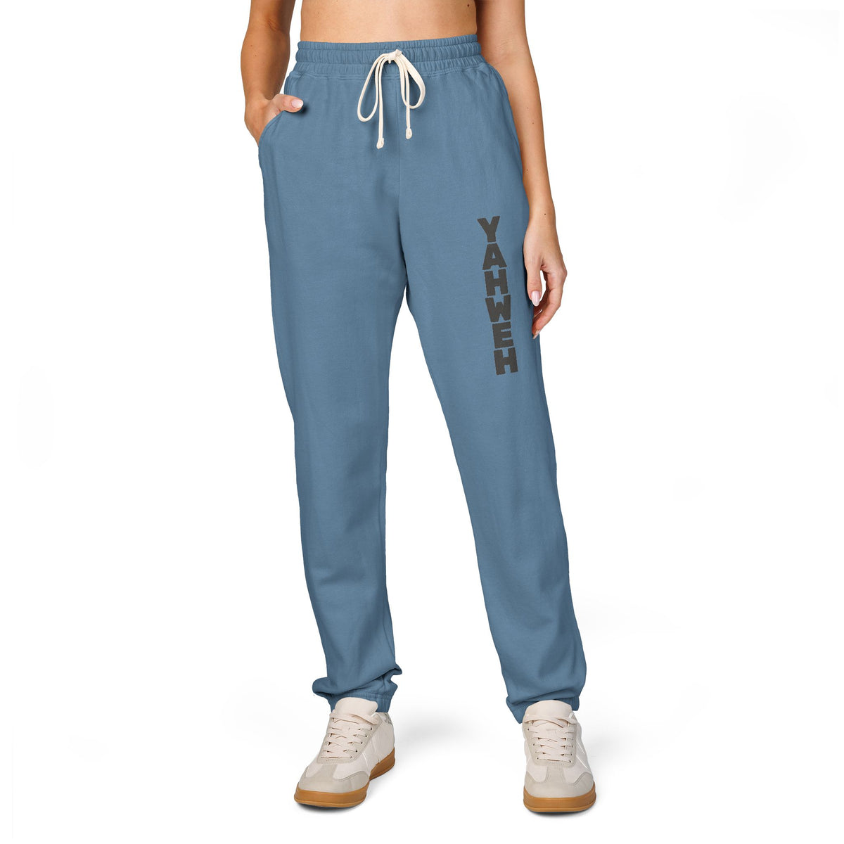 YAHWEH- Vertical Script Sweatpants — Unisex Graphic Joggers