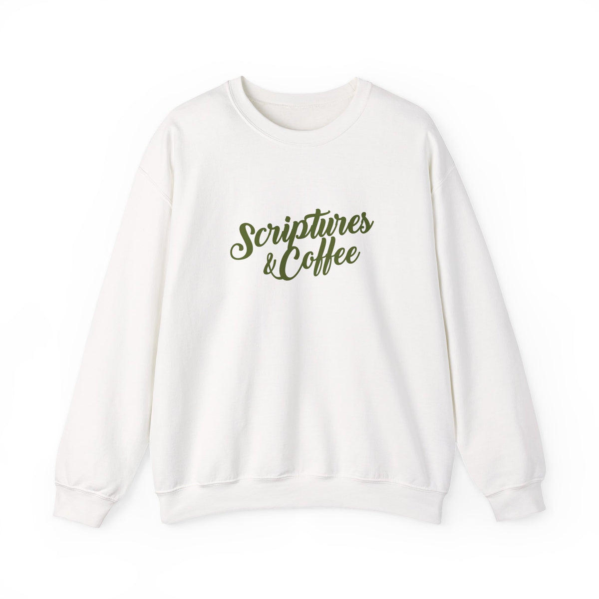 Scriptures & Coffee Crewneck Sweatshirt – Christian Faith & Coffee Graphic Pullover