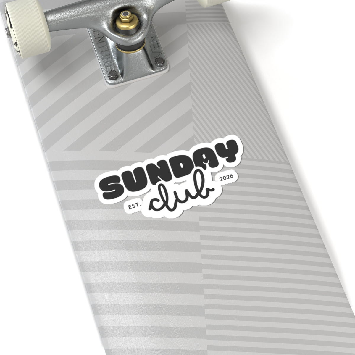 Sunday Club Kiss-Cut Sticker — Retro Bubble Script "Est. 2026" Laptop Decal