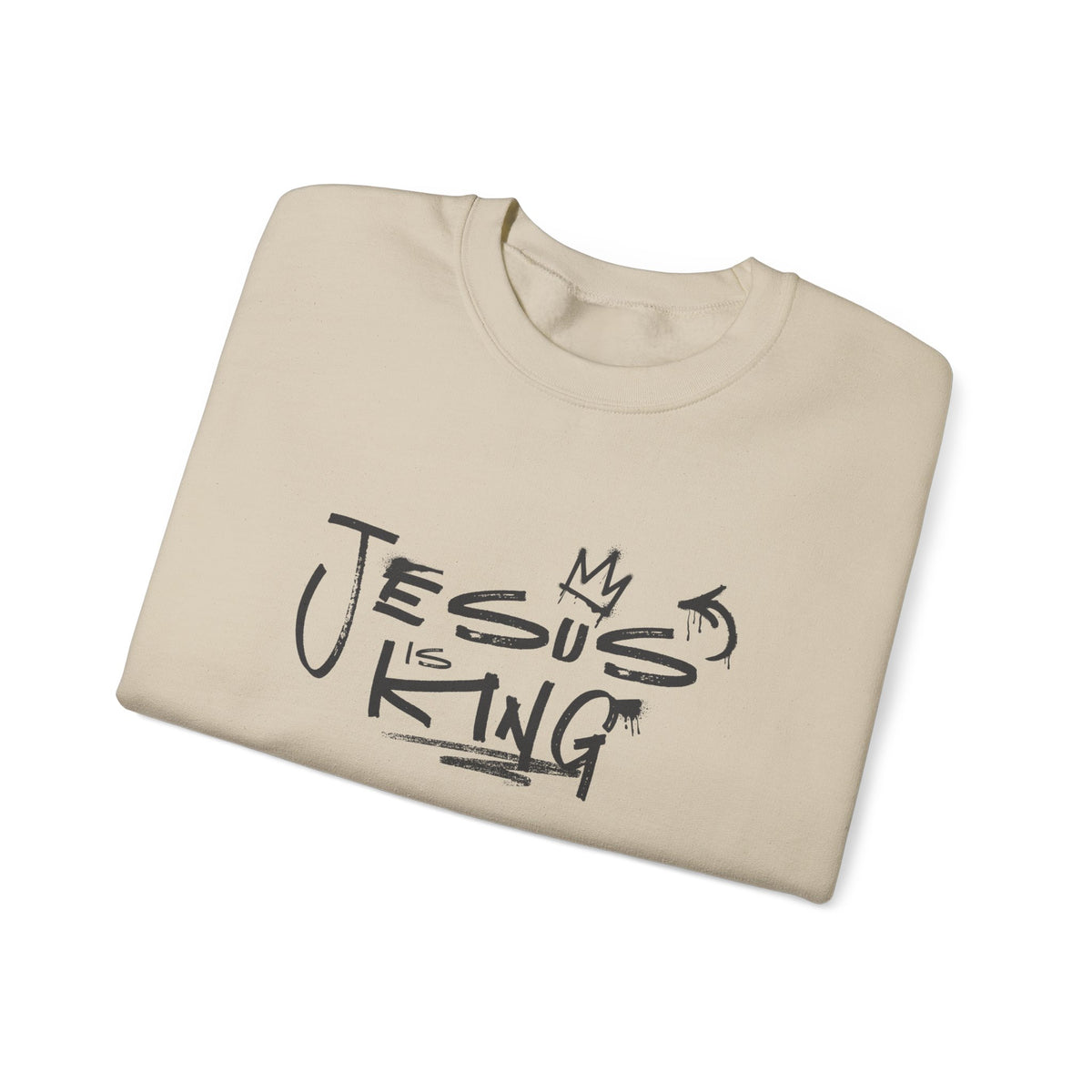 Jesus Is King Crewneck Sweatshirt — Faith-Inspired Graphic Pullover