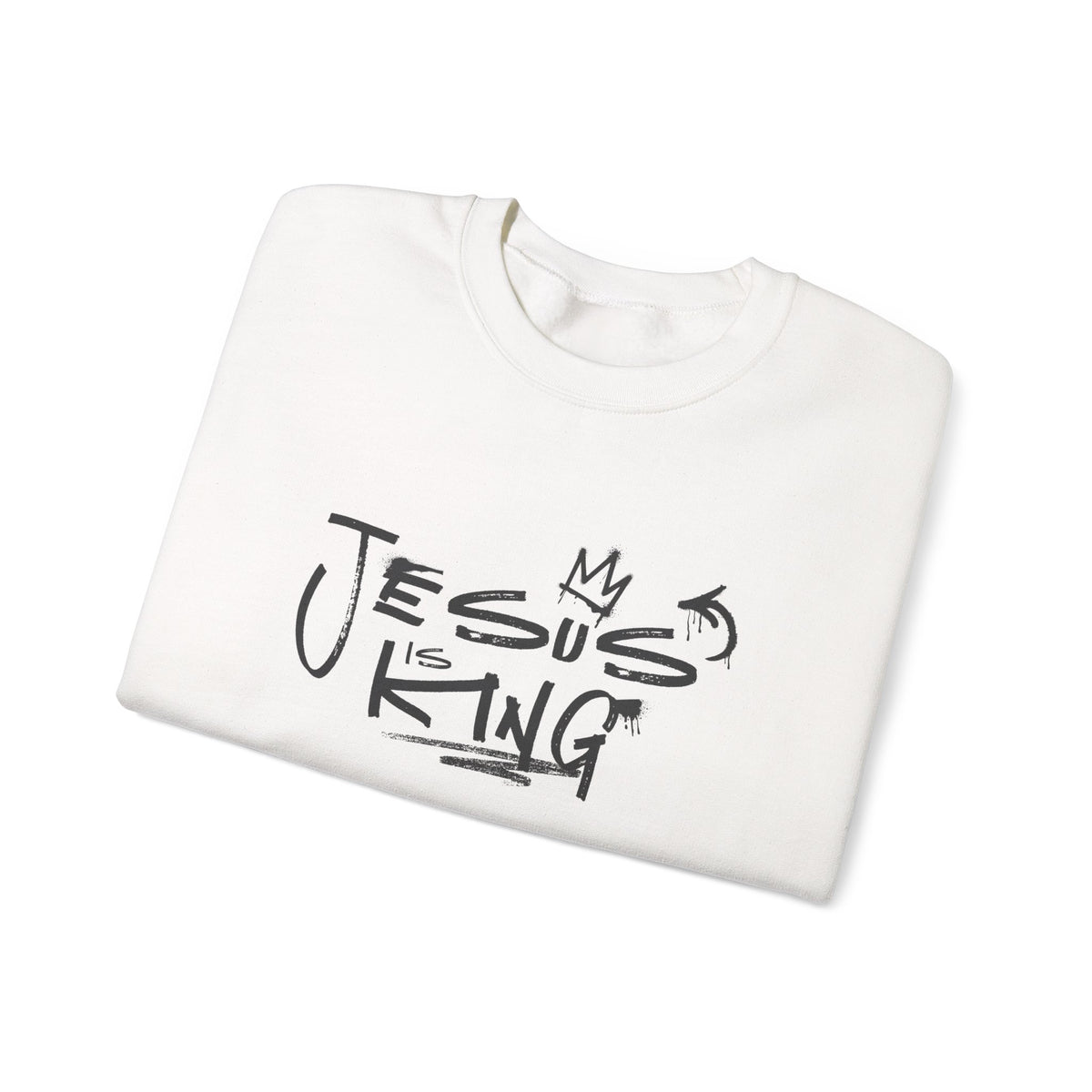 Jesus Is King Crewneck Sweatshirt — Faith-Inspired Graphic Pullover