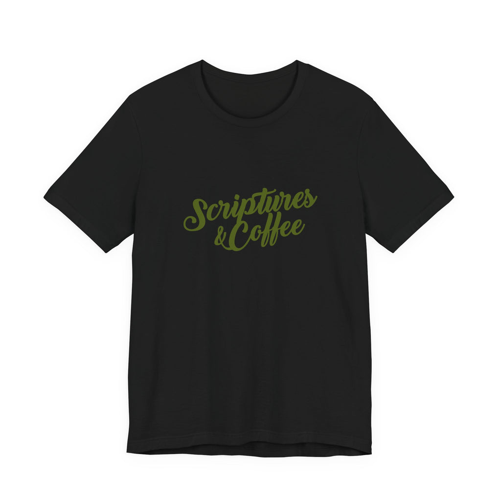 Scriptures & Coffee T‑Shirt – Faith & Coffee Graphic Tee