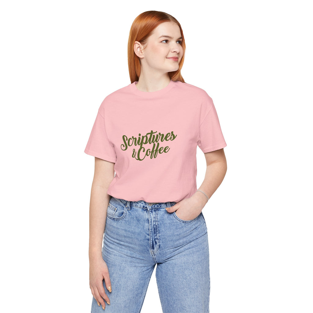 Scriptures & Coffee T‑Shirt – Faith & Coffee Graphic Tee