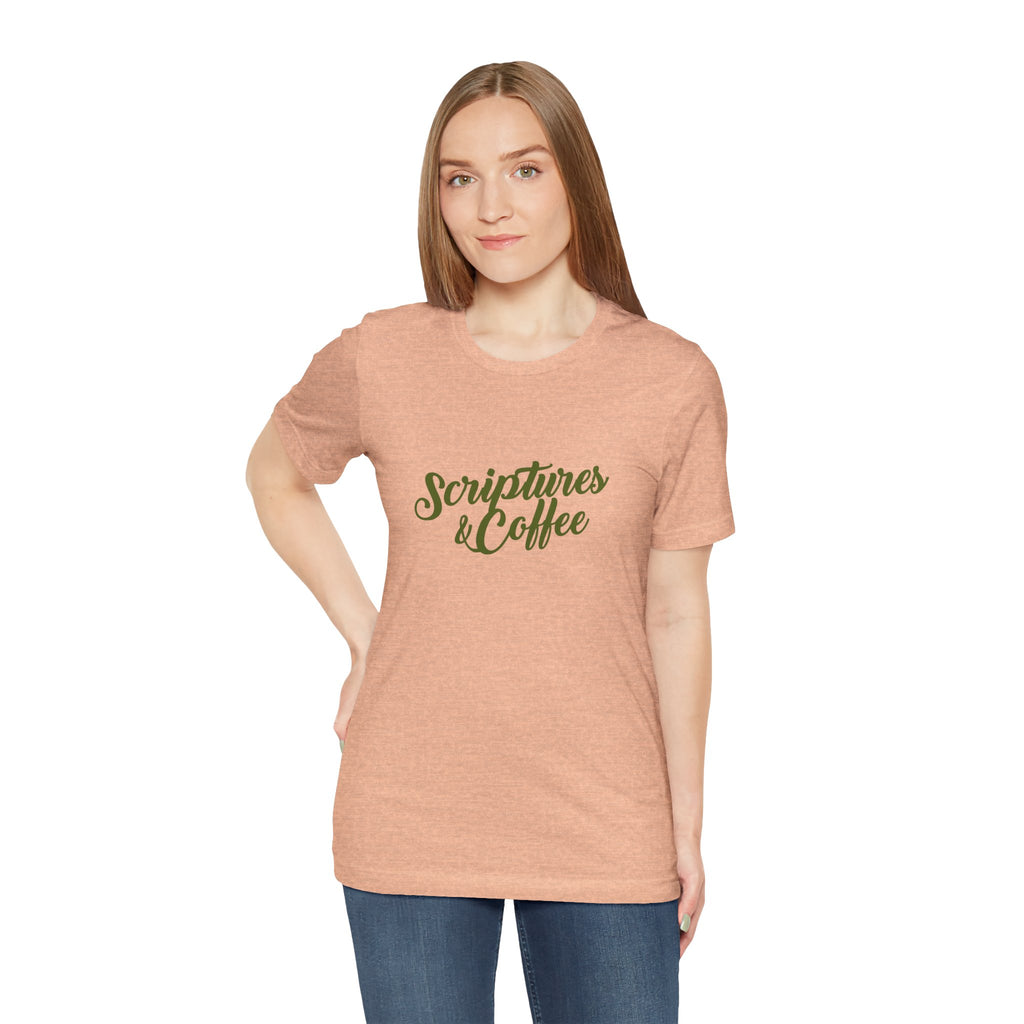Scriptures & Coffee T‑Shirt – Faith & Coffee Graphic Tee