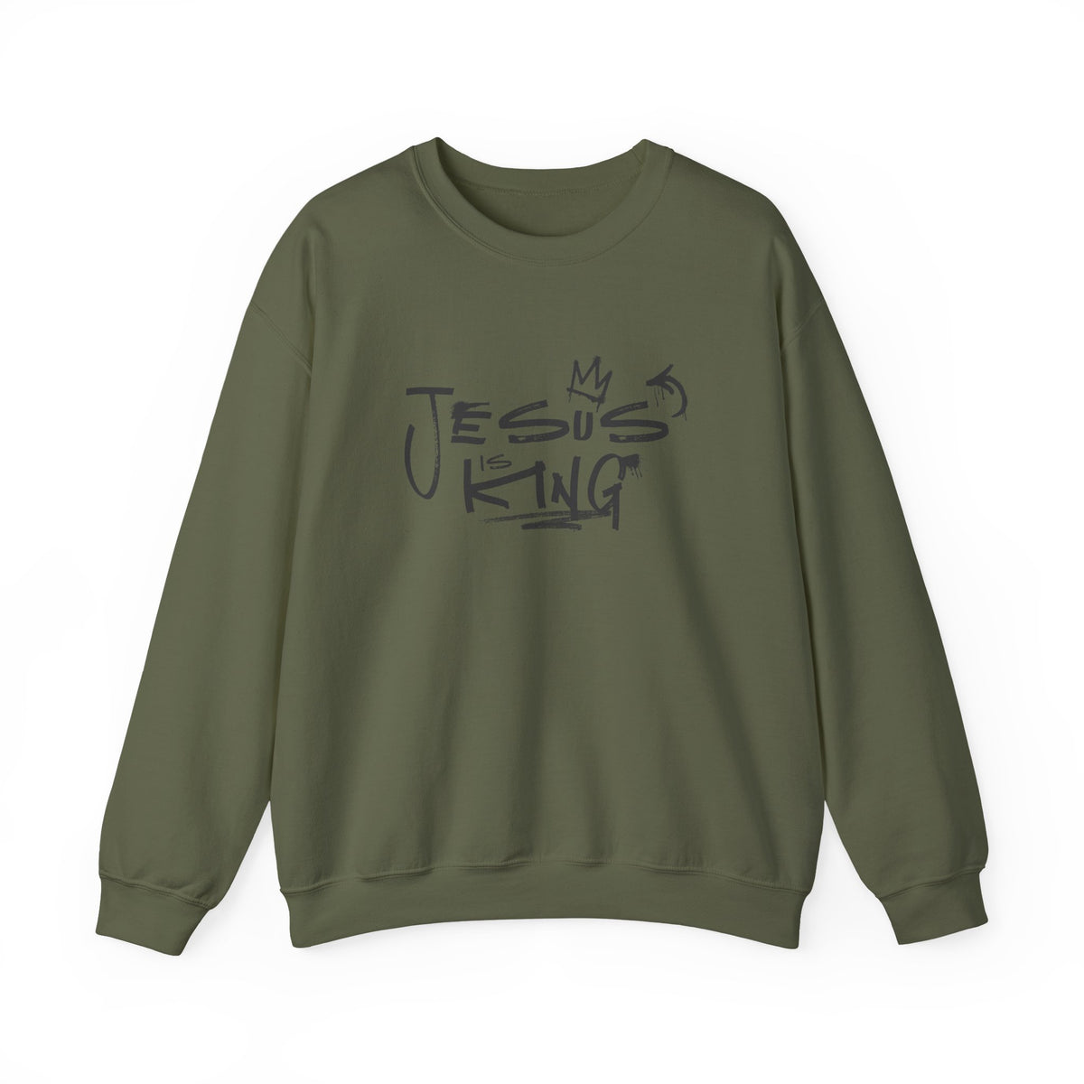 Jesus Is King Crewneck Sweatshirt — Faith-Inspired Graphic Pullover