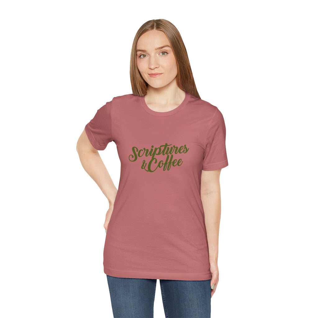 Scriptures & Coffee T‑Shirt – Faith & Coffee Graphic Tee