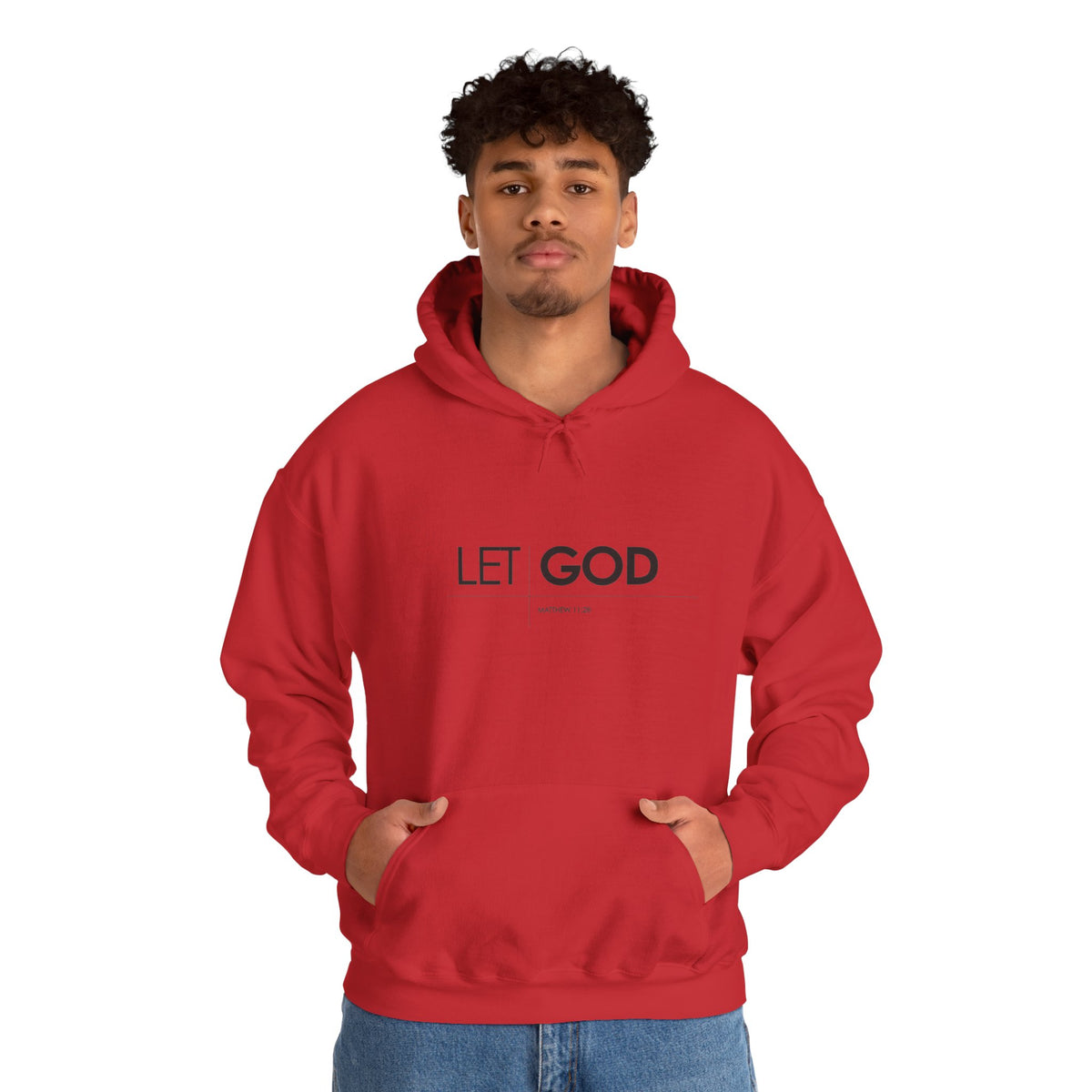 Let God, Matthew 11:28  Hoodie — Minimal Faith Graphic Pullover
