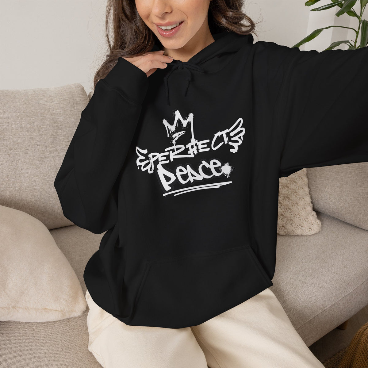 Perfect Peace Graffiti Hoodie — Experience Peace Crown Streetwear